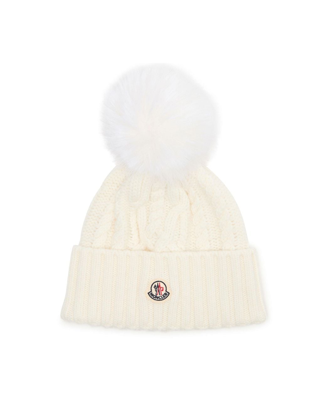 Moncler White Mütze Mit Logo