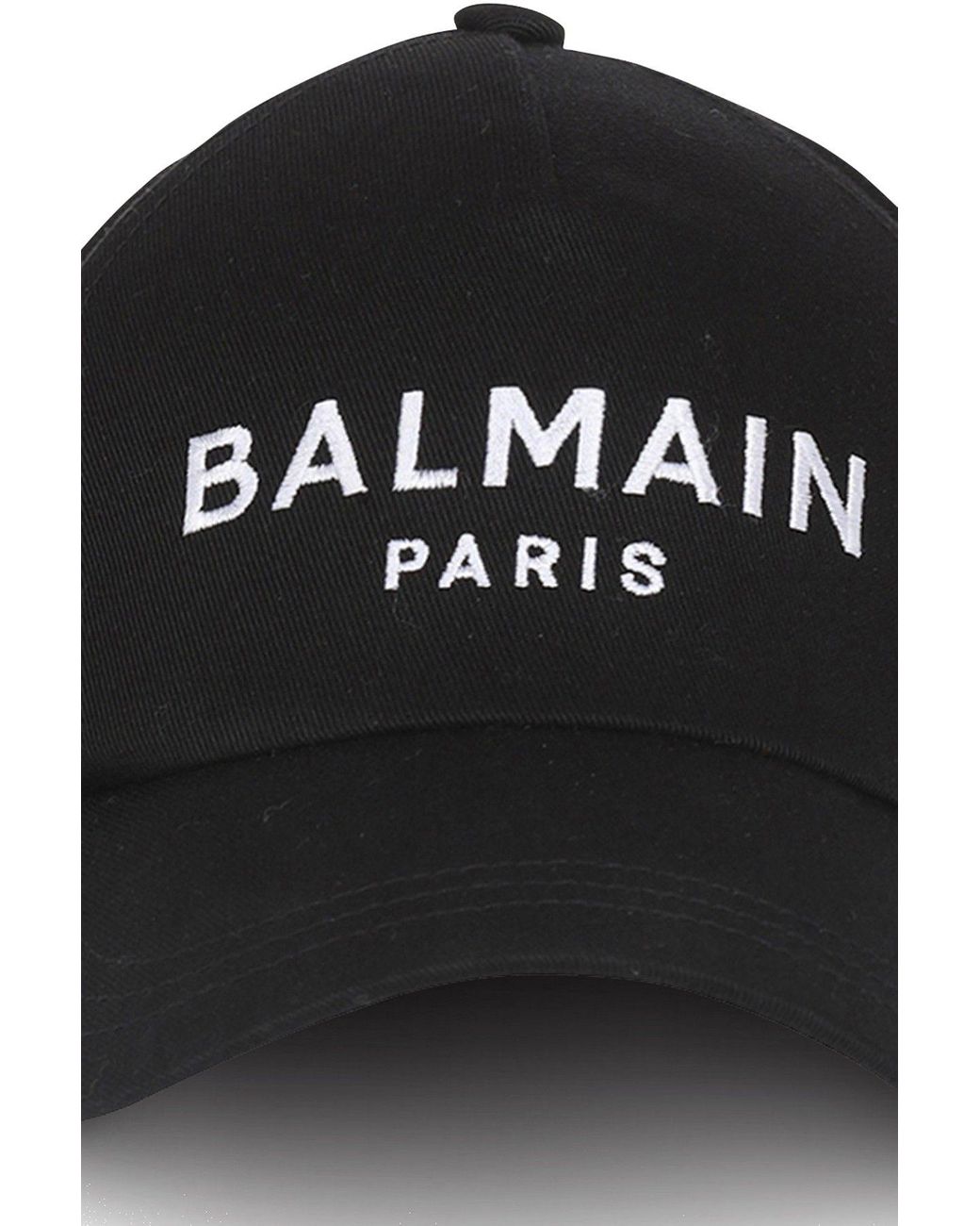 Balmain Cotton Cap With Logo in Black | Lyst