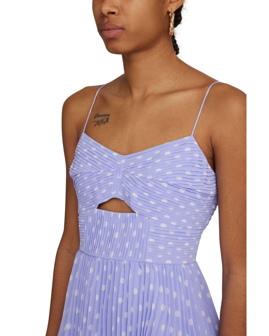 Self Portrait Polka Dot Midi Dress in Purple Lyst