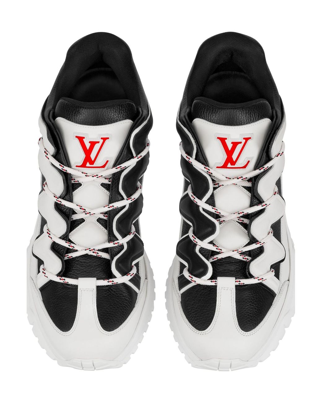 Louis Vuitton White/Blue Leather Zig Zag Lace Up Sneakers Size 45 Louis  Vuitton