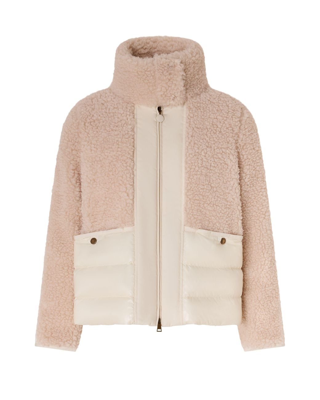 Moncler Natural Jacke Aus Zwei Materialien Glorieux