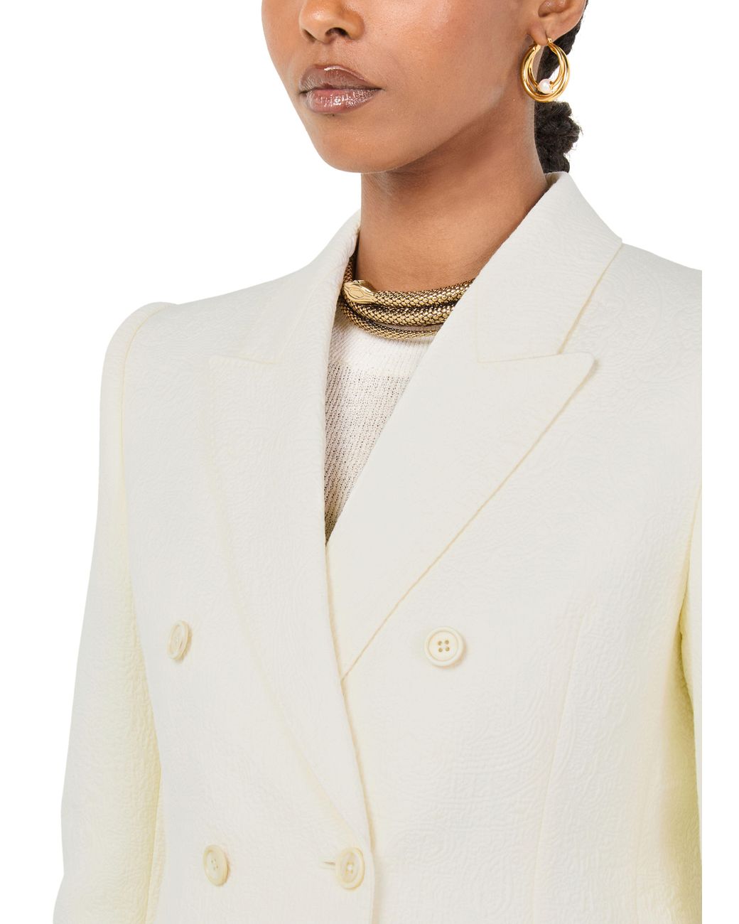 ジャケット CHLOE White Cotton Blend Blazer Chloé Tailored Jacket In Cotton Mix Jacquard | Chloé US