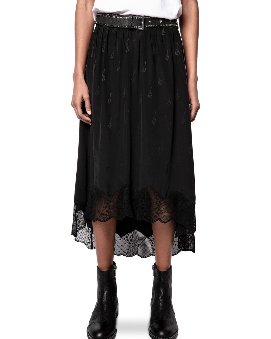 Jupe Soie Joslin Jac Guitar Zadig & Voltaire en coloris Noir | Lyst