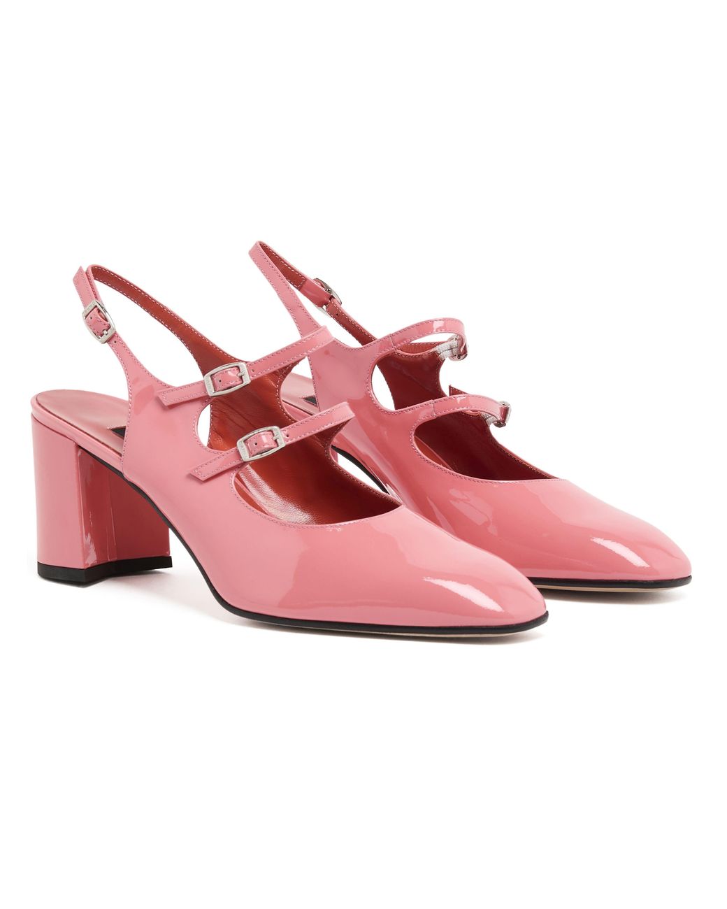 サンダル・ミュール CAREL Burgundy leather Banana pumps  (BANANA BURGUNDY) Banana - Burgundy patent leather slingback Mary Janes