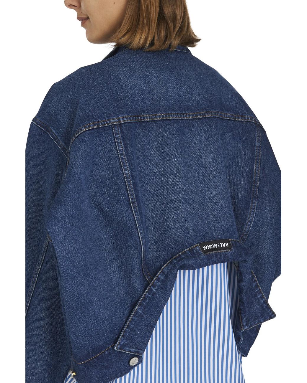 Balenciaga Upside Down Denim Jacket in Blue | Lyst