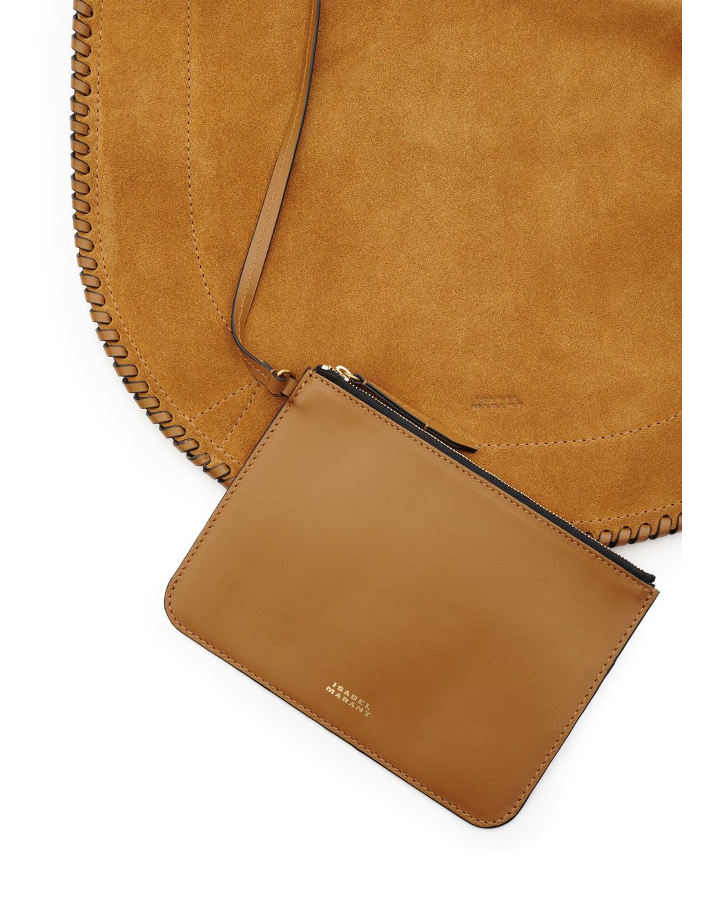 Sac En Cuir Velours À Anse Tressée Oskan Hobo Soft Isabel Marant en coloris Brown