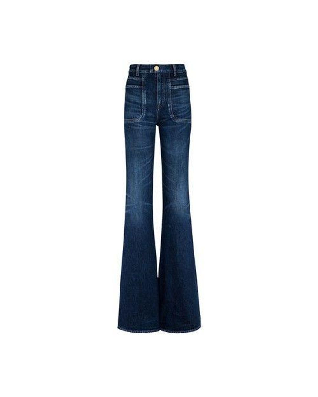 Balmain Denim Flare Jeans in Blue | Lyst