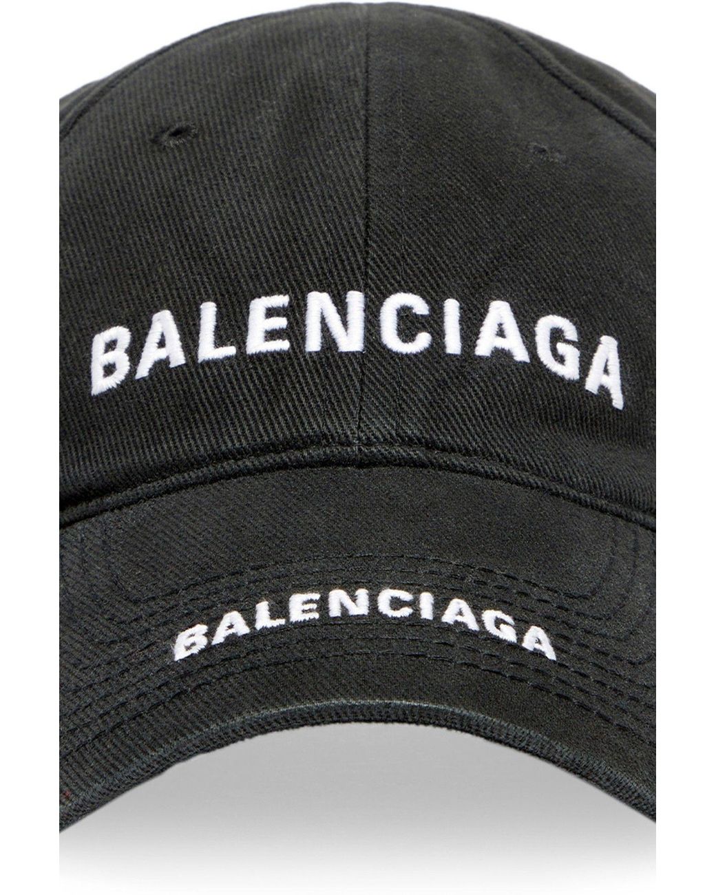Balenciaga Double Logo Cap in Black | Lyst