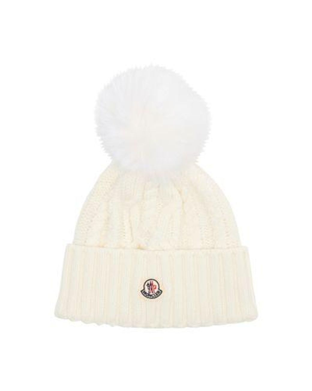 Moncler White Mütze Mit Logo