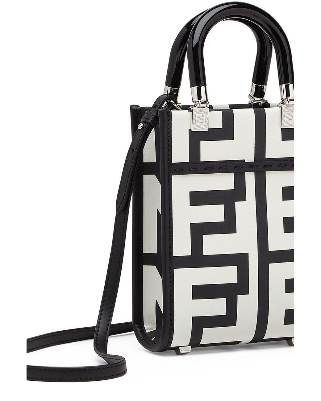 Fendi Mini Sunshine Shopper Bag in Black Lyst