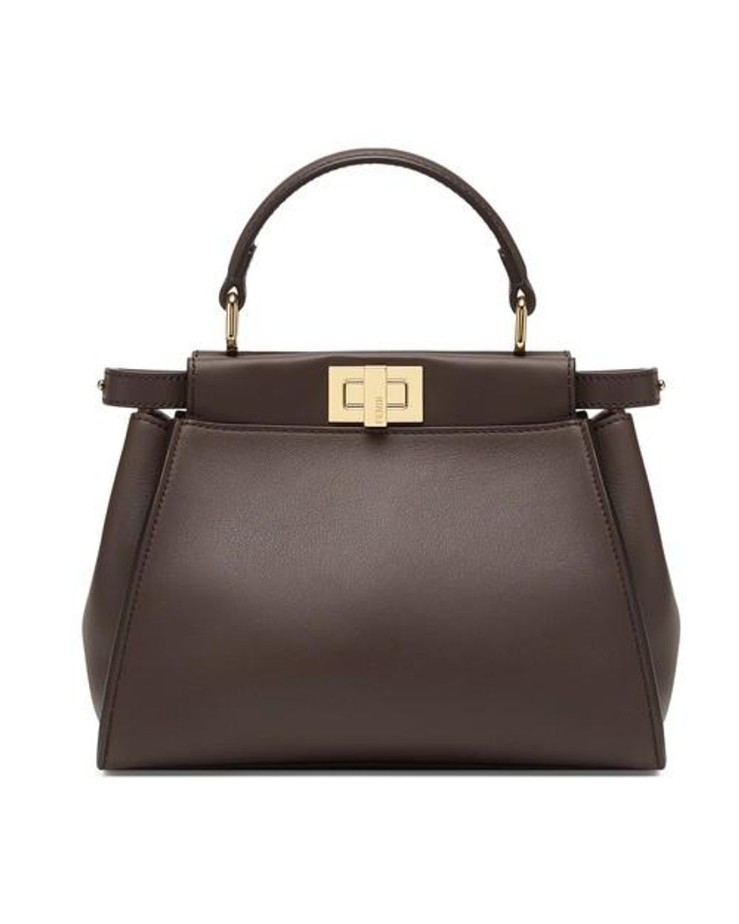 Fendi Peekaboo Iconic Mini in Brown | Lyst