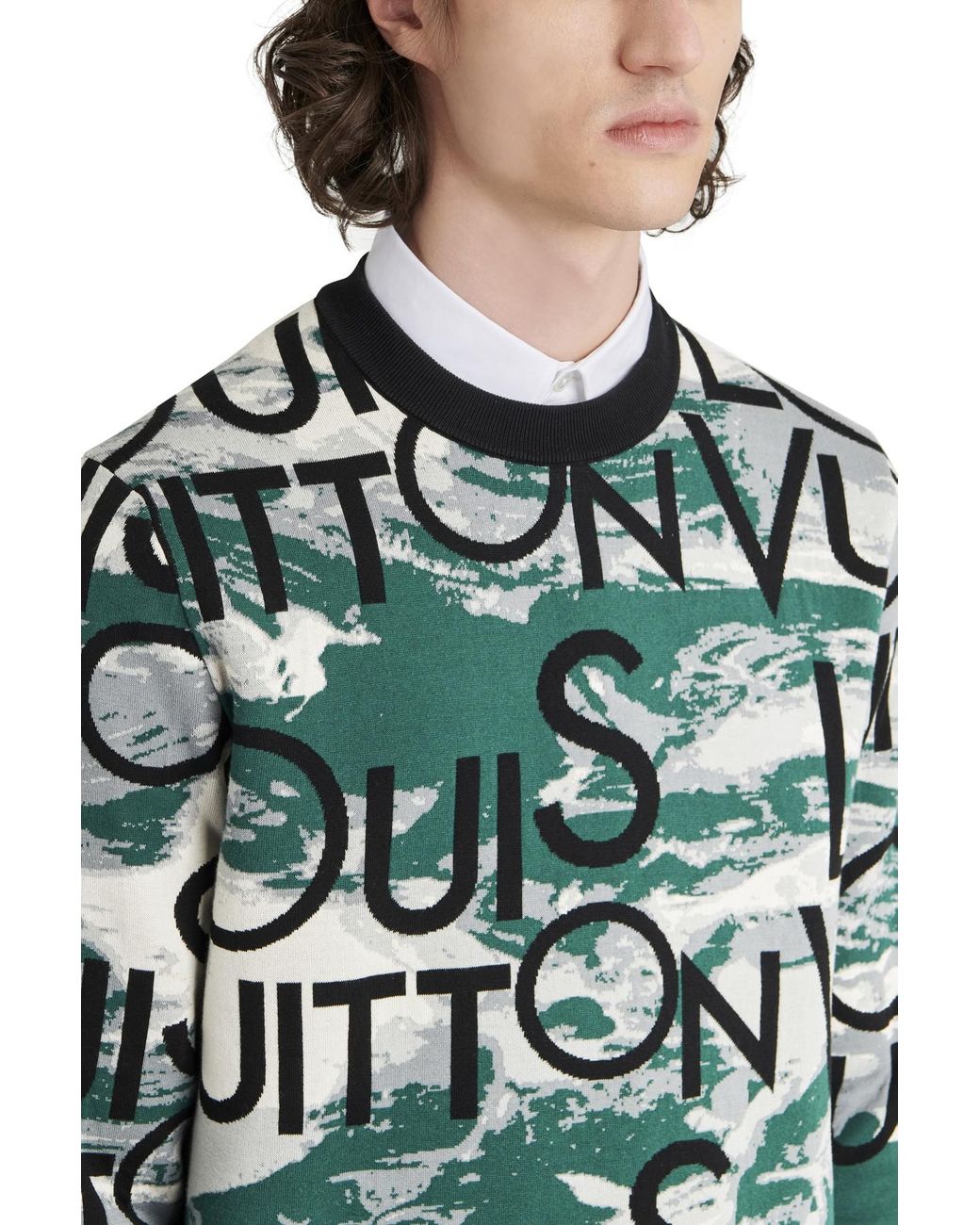 Louis Vuitton Men's SS20 Jacquard Multi Color Crewneck Pullover