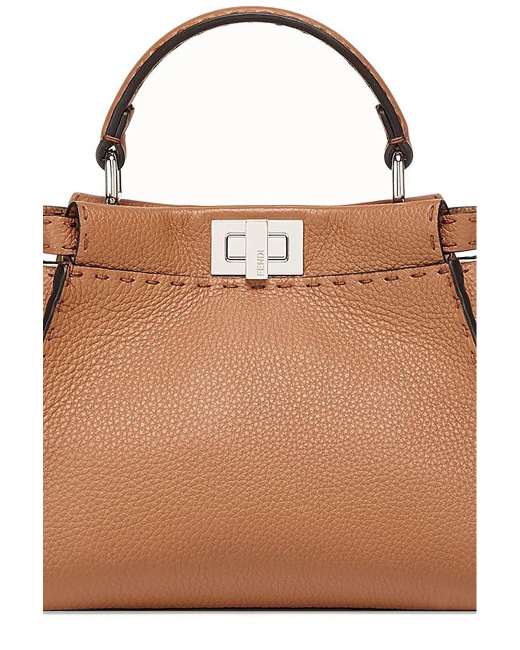 Fendi Peekaboo Iconic Mini in Brown | Lyst