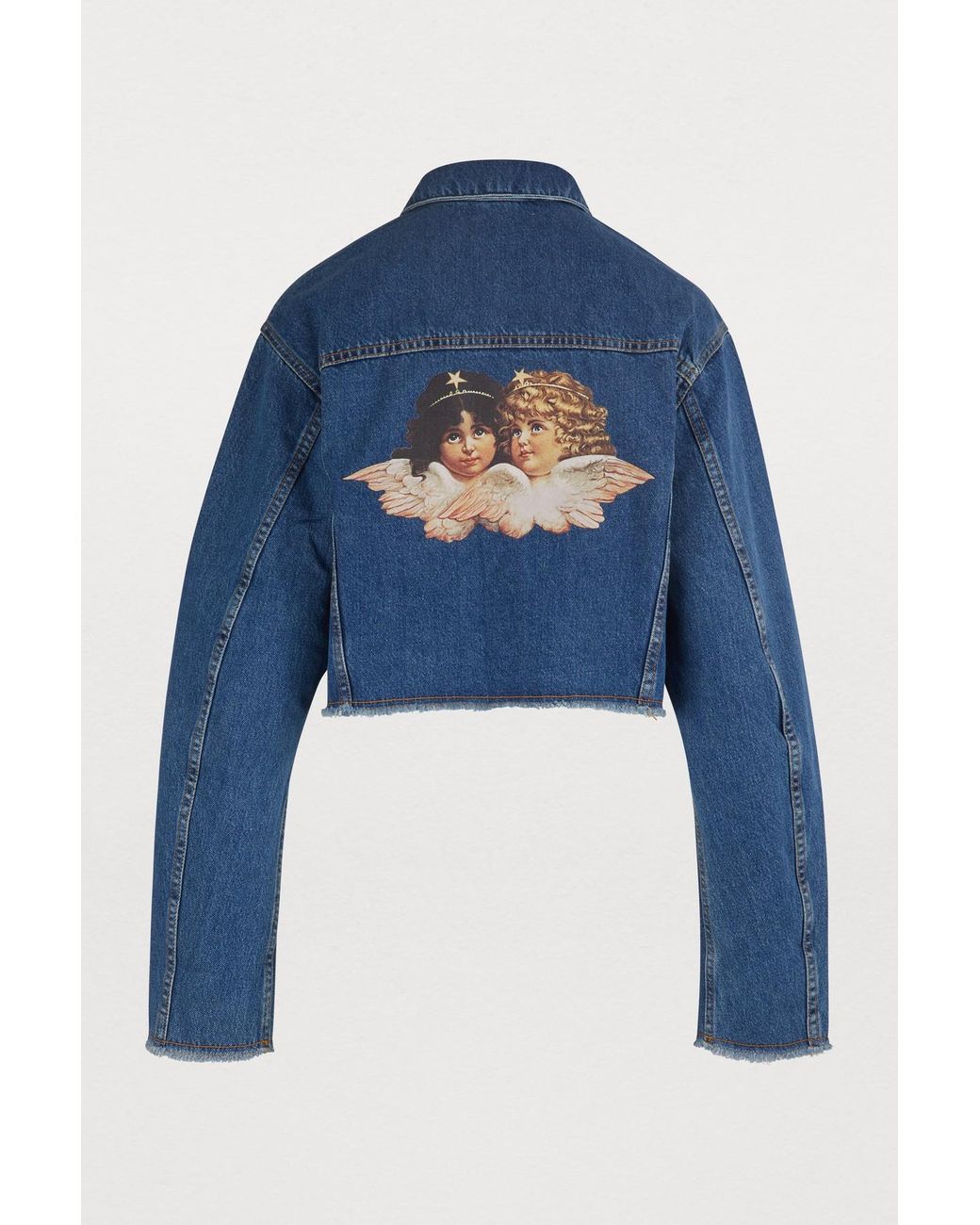 Fiorucci Cropped Denim Jacket in Blue Monogram - Part of A Set