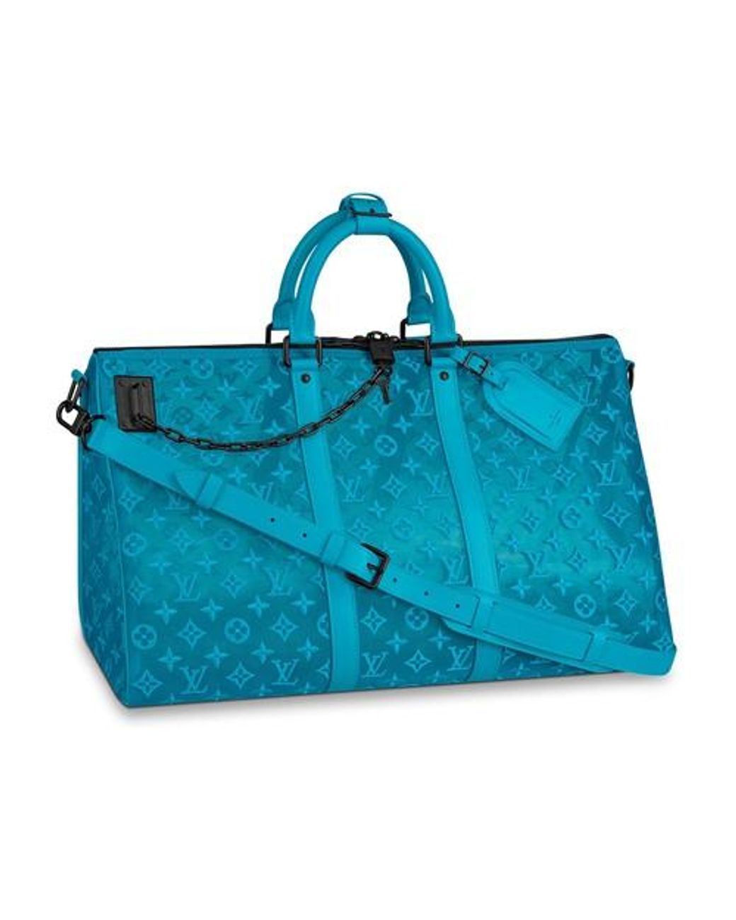 Louis Vuitton Keepall Bandouliere LV Escale 50 Bleu in Coated