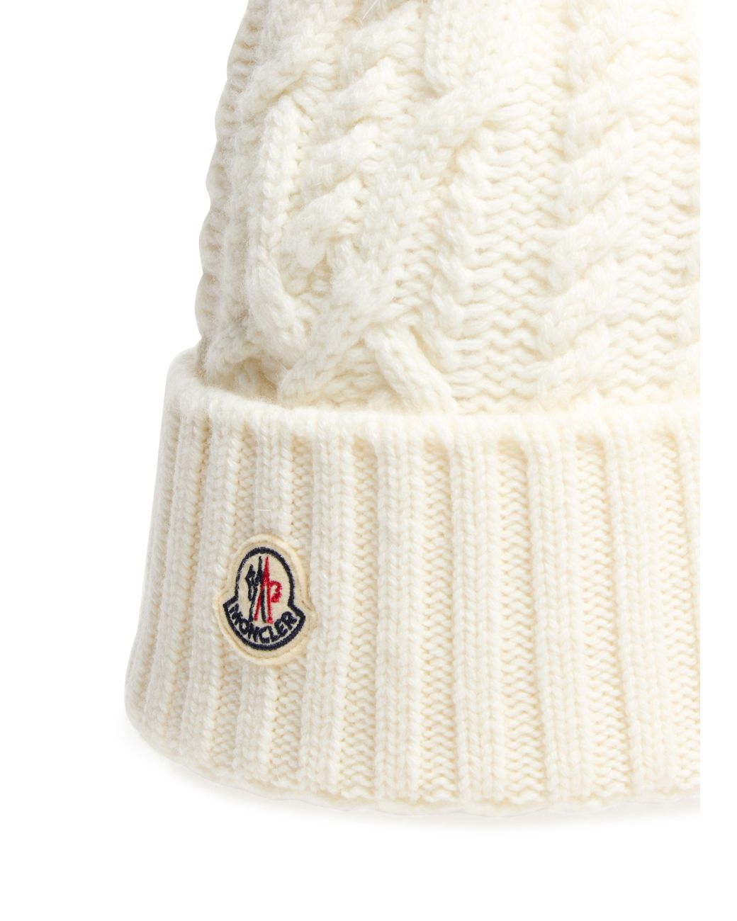 Moncler White Mütze Mit Logo