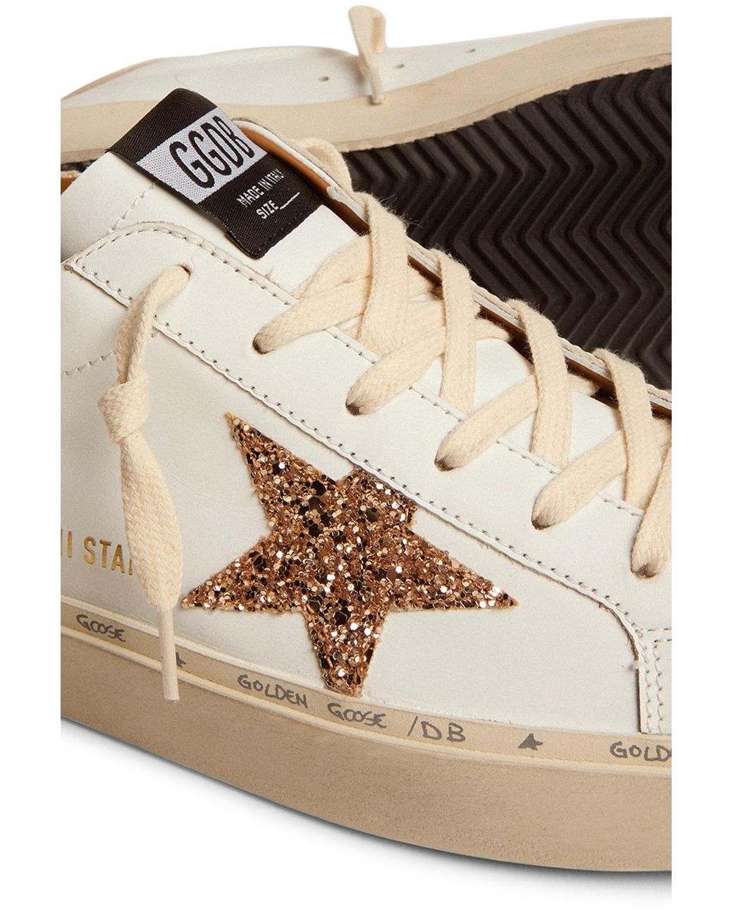 Golden Goose Hi Star Classic With List in Natural | Lyst