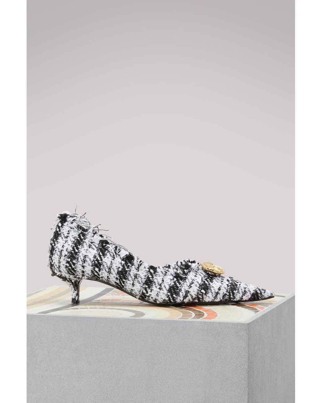 Balenciaga Knife Tweed Pumps in Black Lyst Australia