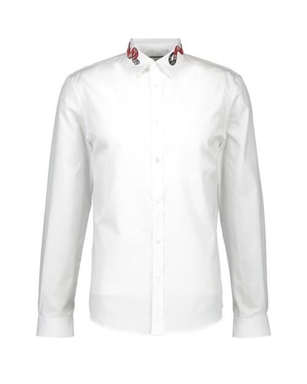 gucci white snake collar shirt