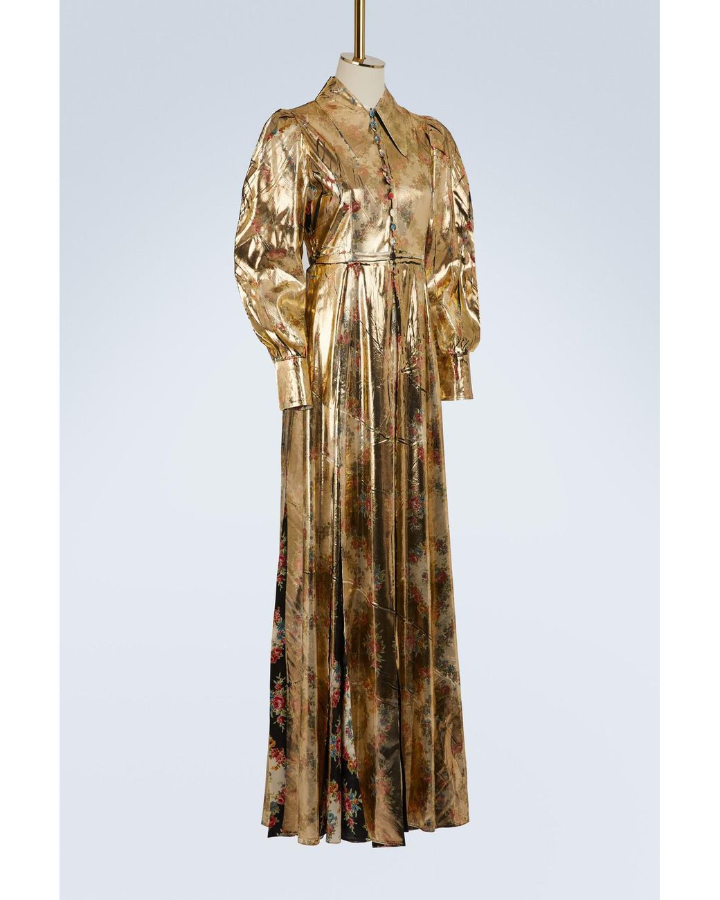 Gucci Gold Maxi Dress in Metallic | Lyst