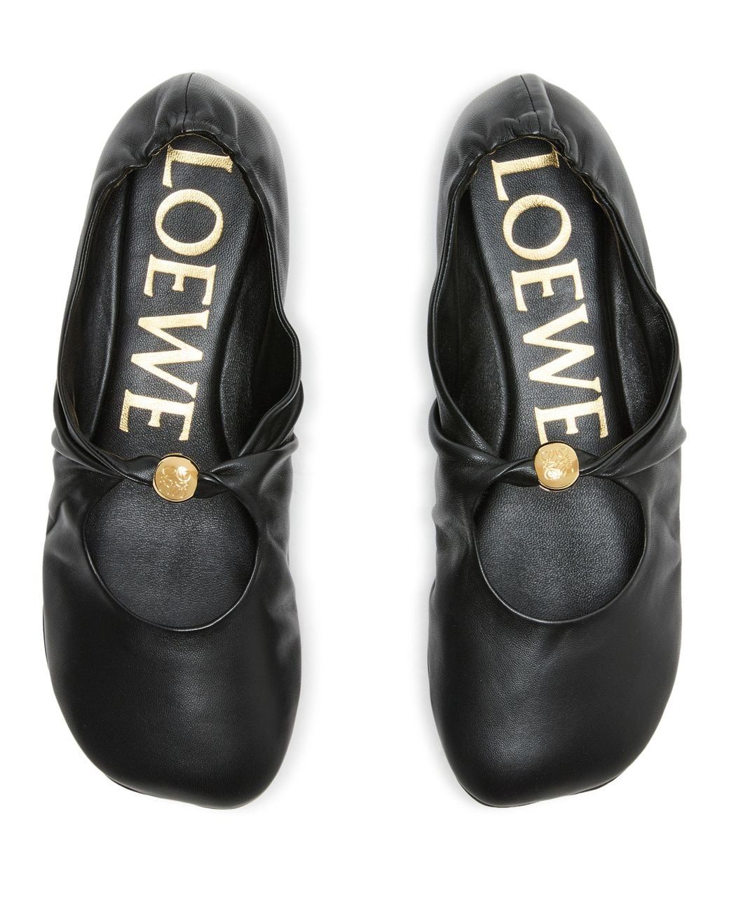 Loewe Black Pebble Soft Ballerinas