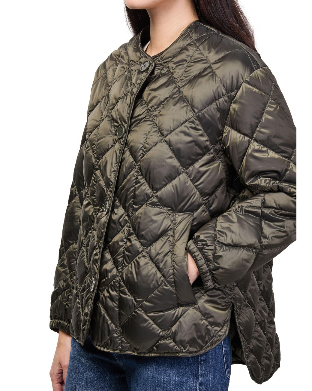 Max Mara Green Buttoned Puffer Jacket