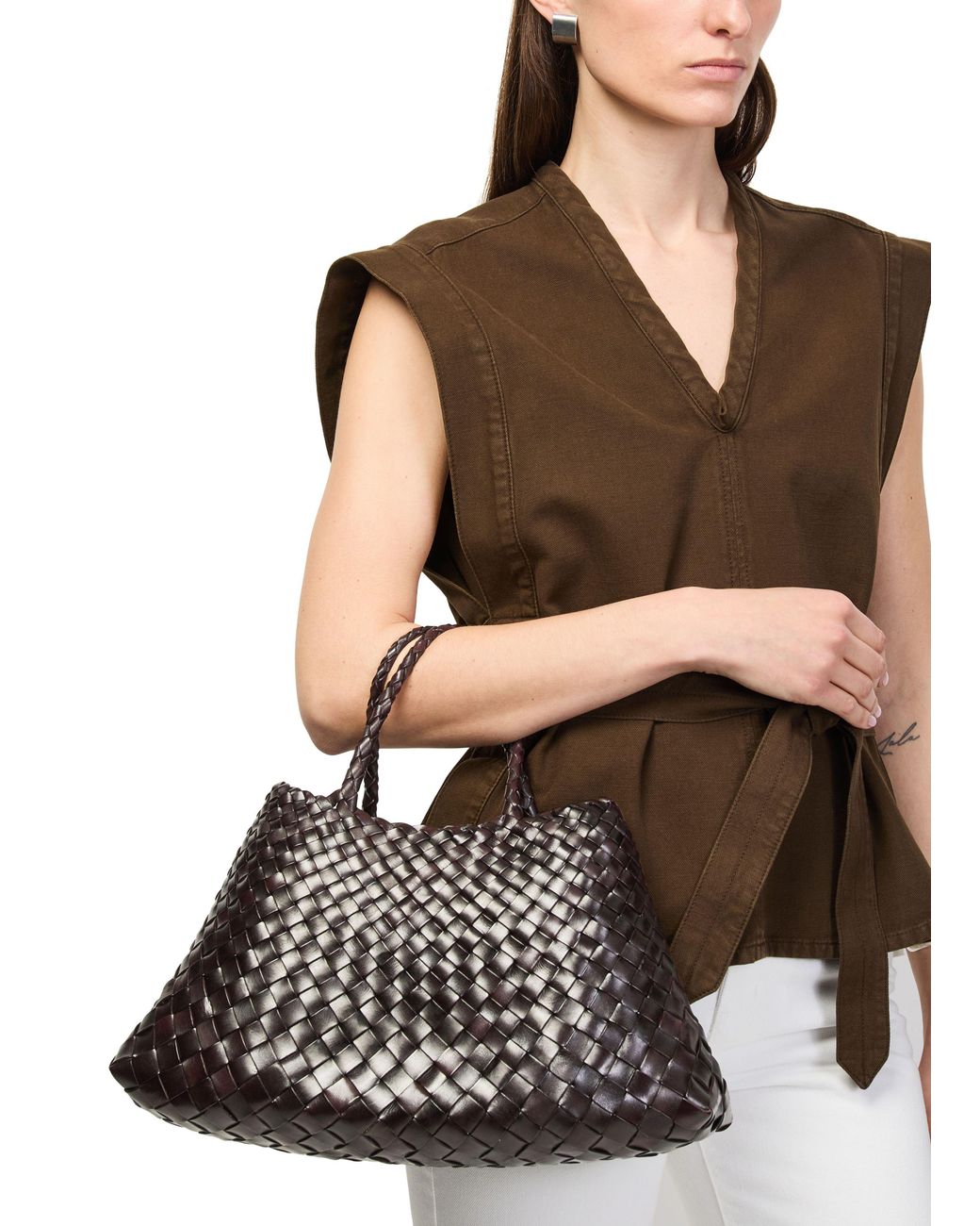 Dragon Diffusion Brown Santa Croce Small Handbag