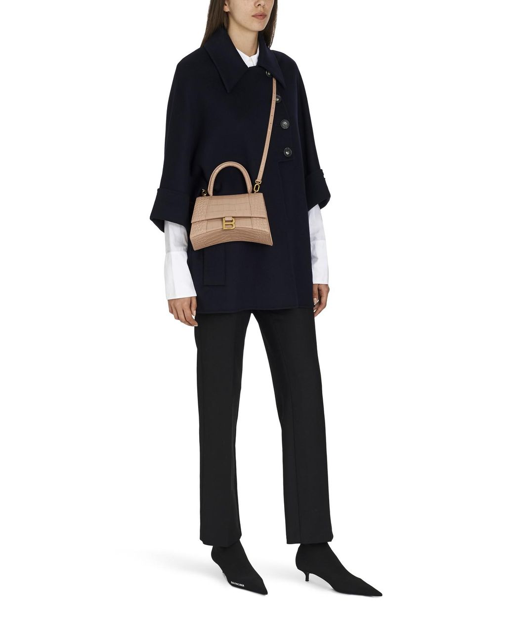 Balenciaga Hourglass Small Top Handle Bag in Natural Lyst UK