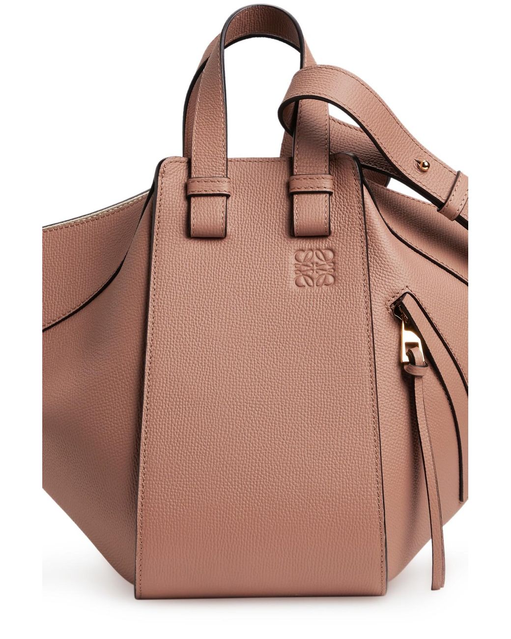 Womens Bags Top-handle bags Brown Loewe Leather Small Hammock Bag in Dark_blush 
