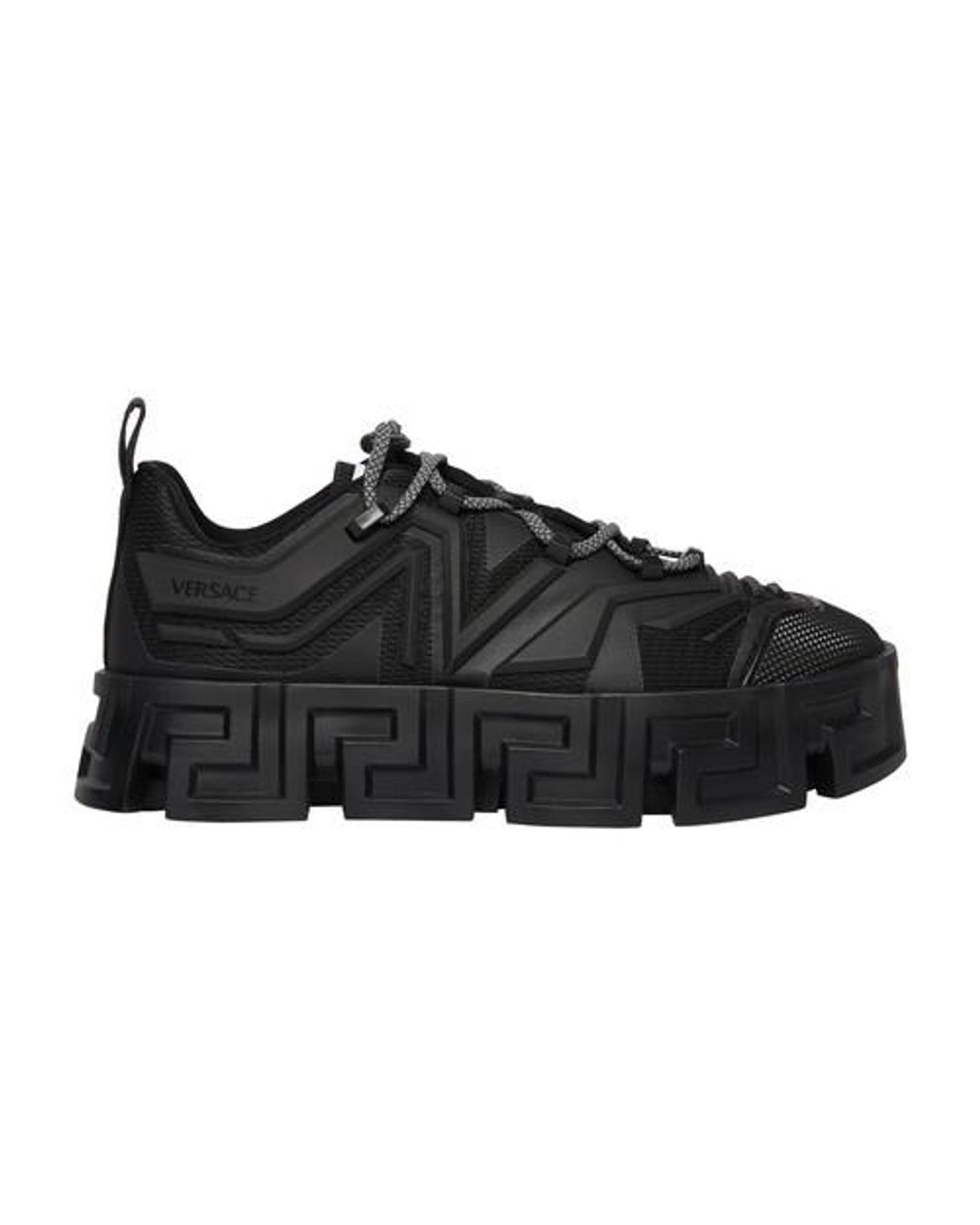 Versace Laced Up Low-top Sneakers in Black for Men | Lyst UK