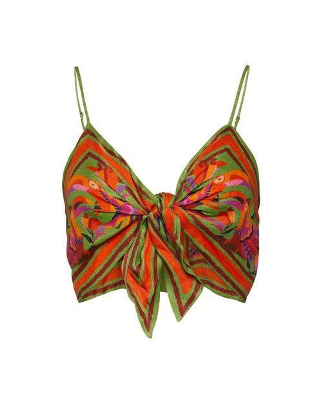 Farm Rio Toucans Scarf Crop Top In Orange Lyst