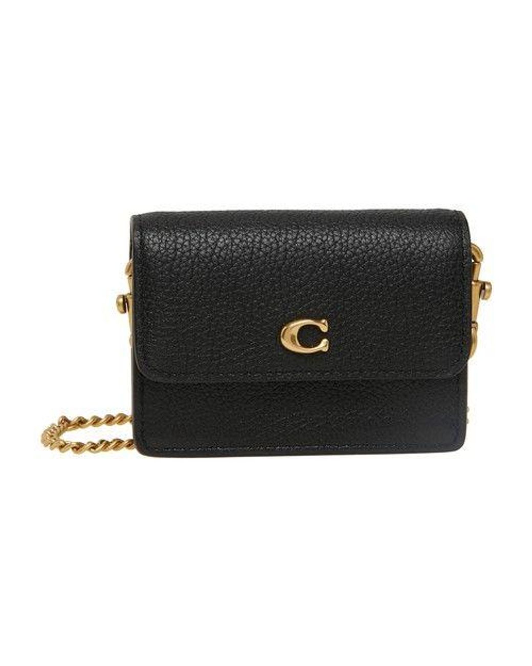 COACH Half Flap Card Holder in Black Lyst