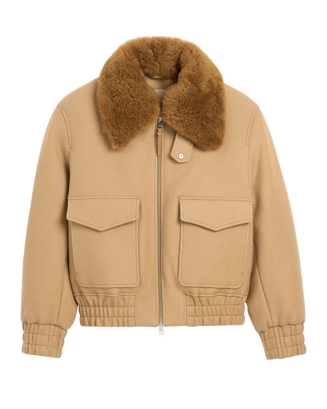 AMI Natural Puffer Jacket With Shearling Collar