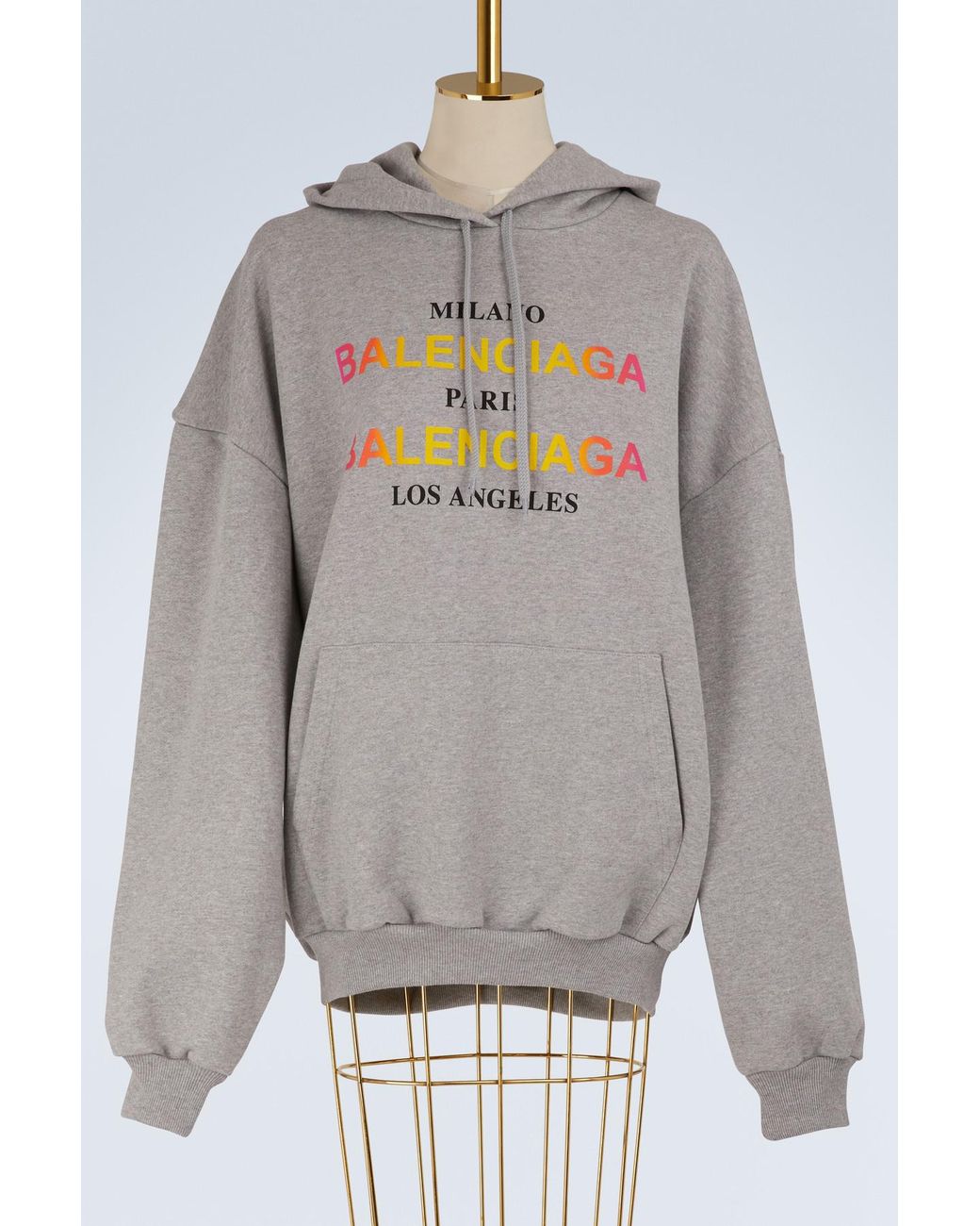 Balenciaga Milano Paris La Oversize Sweatshirt in Grey (Gray) | Lyst