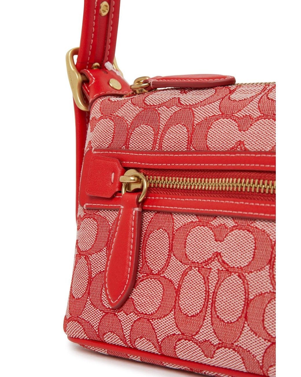 Coach Demi Bag In Signature Jacquard Brass/Lake in Jacquard/Recycled  Leather with Brass-tone - US