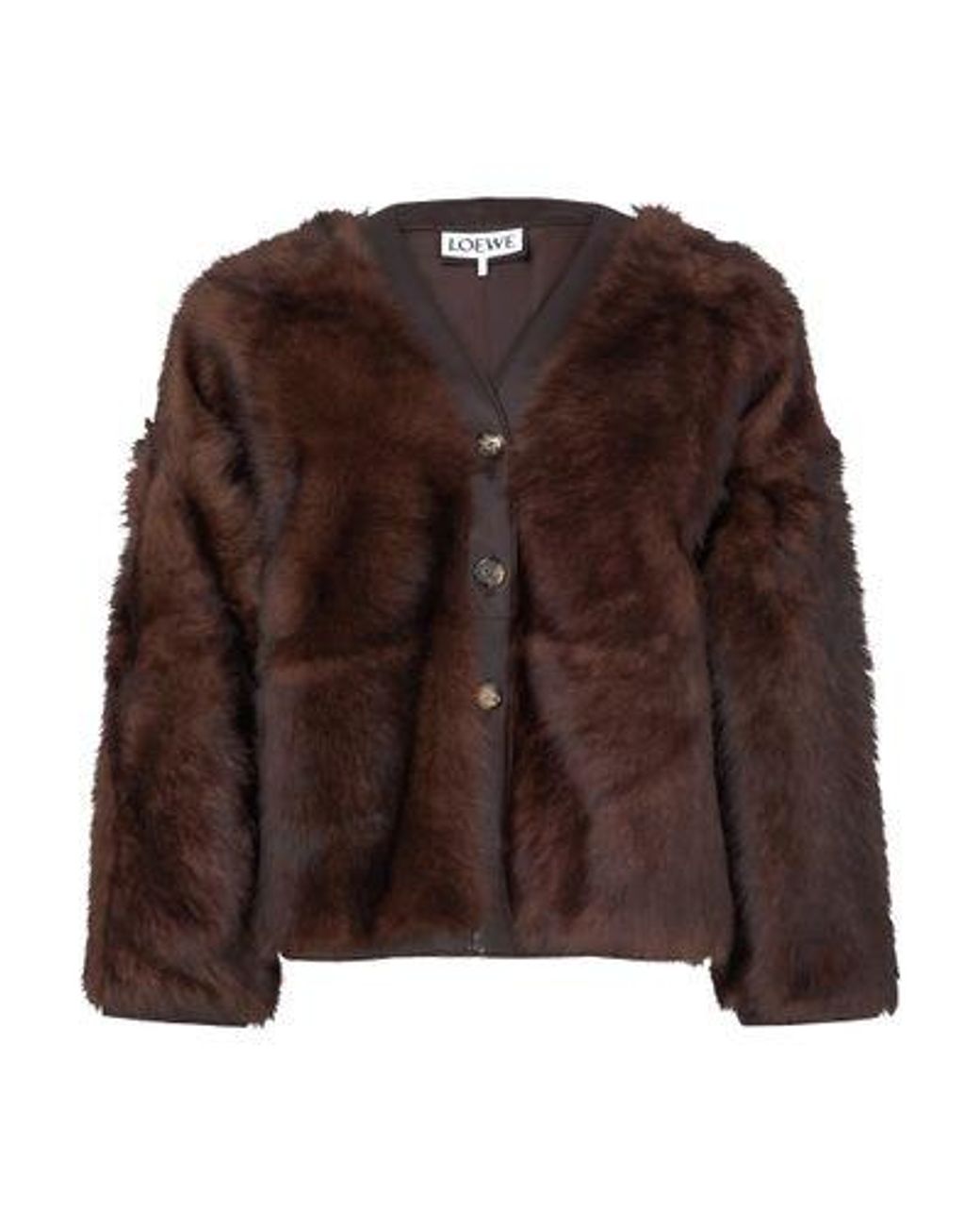 Loewe Brown Sheepskin Cardigan