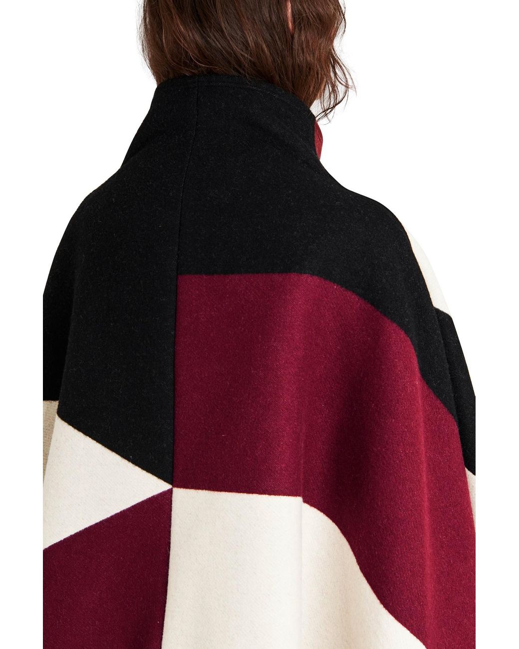 Louis Vuitton 2017 Colorblock Pattern Cape w/ Tags - Burgundy Coats,  Clothing - LOU779131
