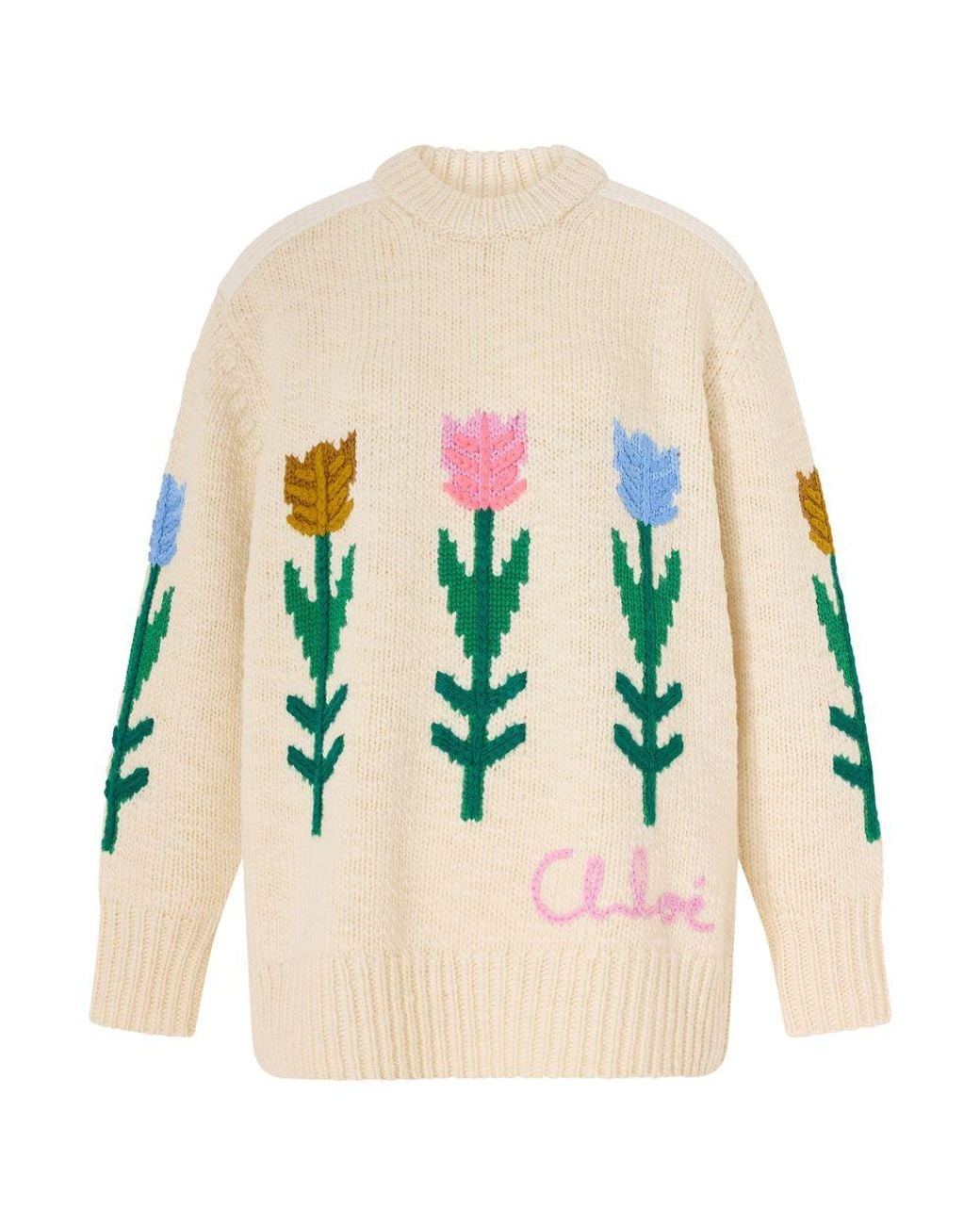Pull À Col Rond Imprimé Chloé en coloris White