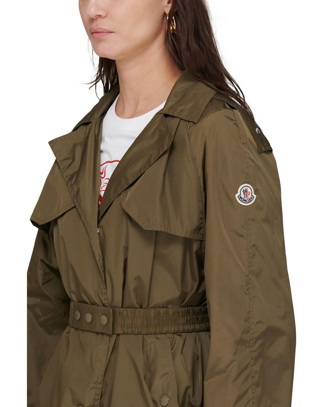 Moncler Synthetic Tamarissiere Trench Coat in Olive (Green) | Lyst Canada