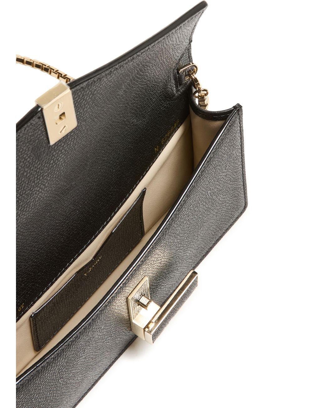Valextra Black Iside Pouch With Chain
