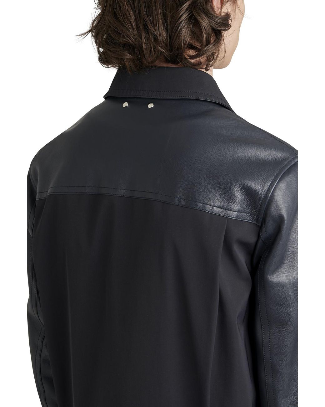Louis Vuitton navy Leather-Blend Bomber Jacket