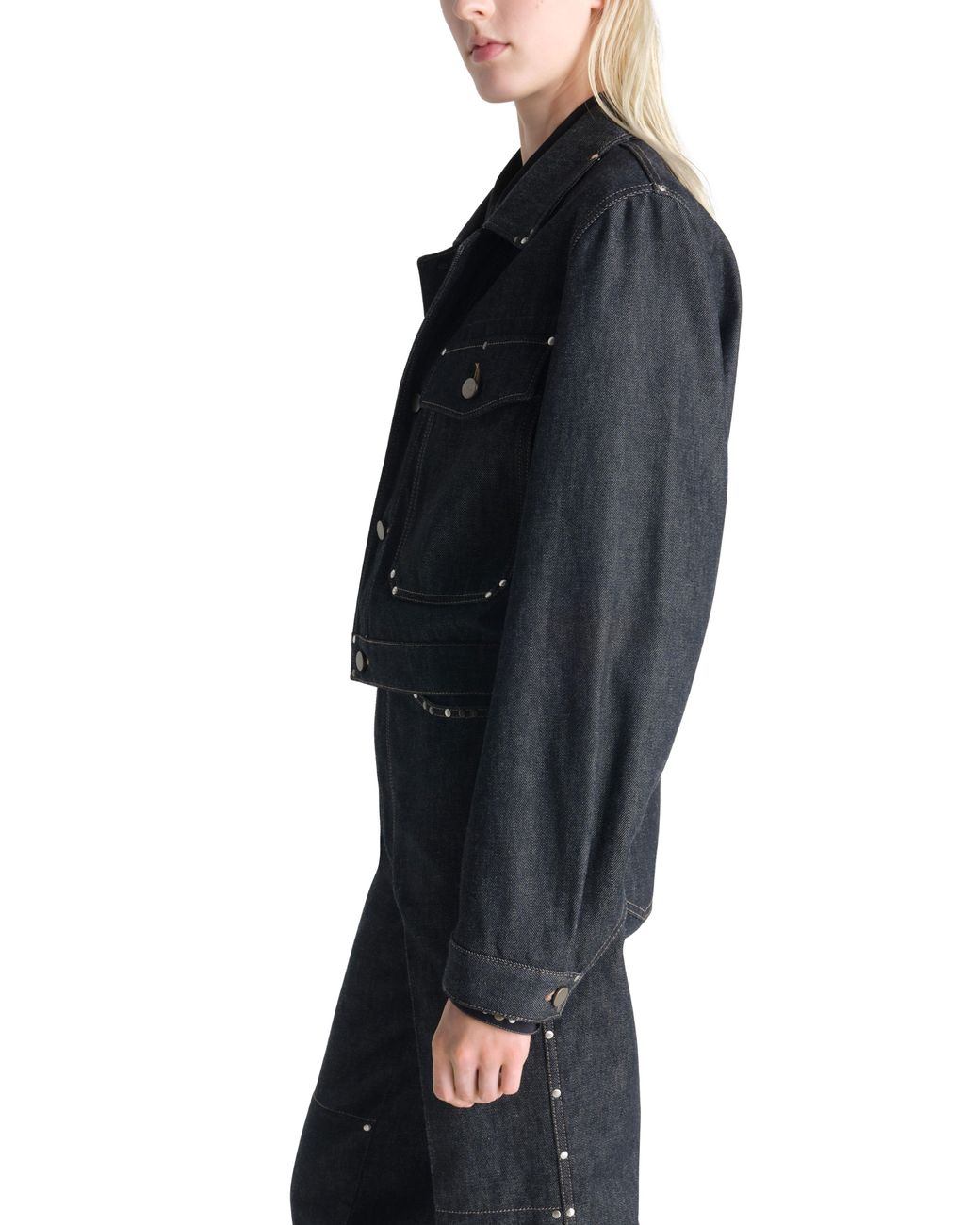 Lemaire Black Cropped Jacket With Studs