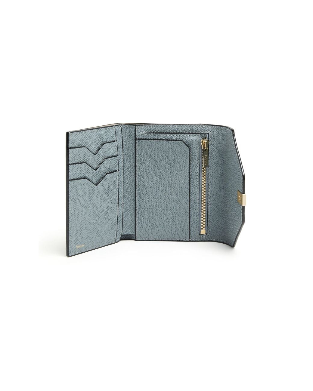Valextra Blue Iside 3 Cc Folding Wallet