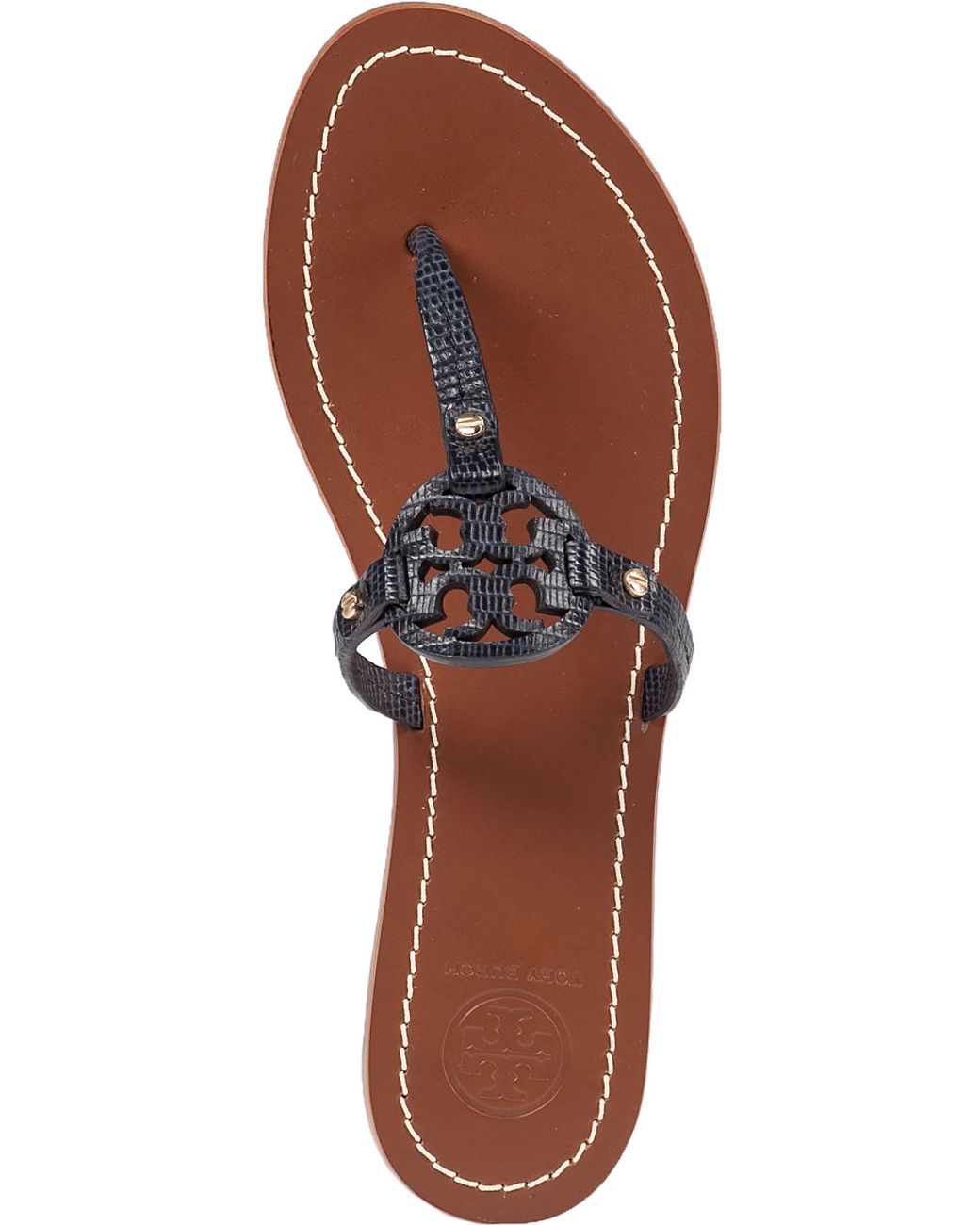 Navy blue tory burch store miller sandals