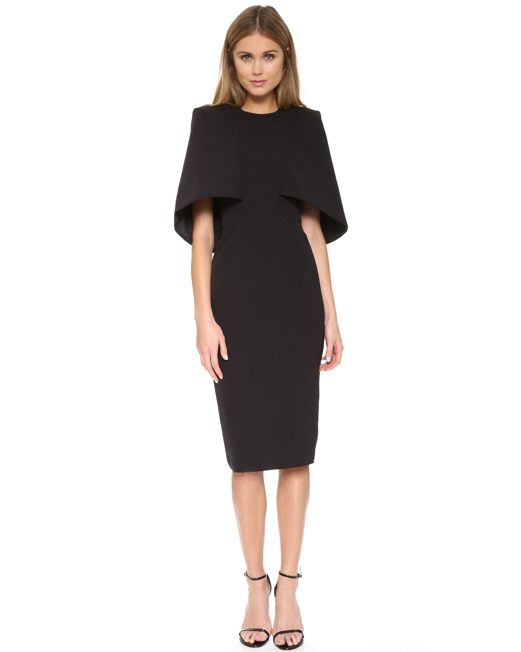 AQ/AQ Cape Midi Dress in Black | Lyst Canada