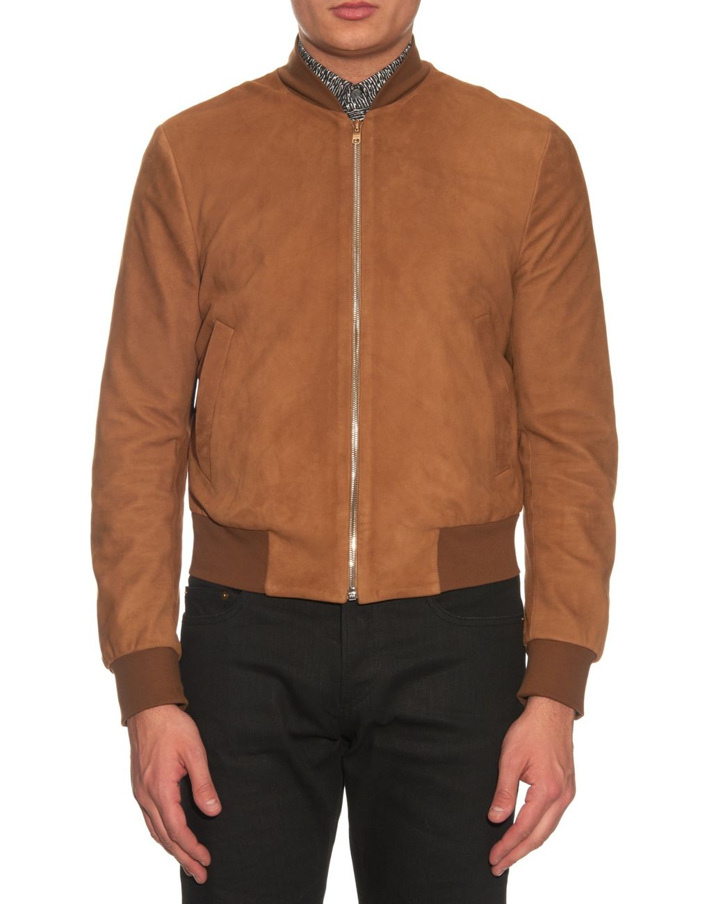 Paul Smith Suede Bomber Jacket in Brown 