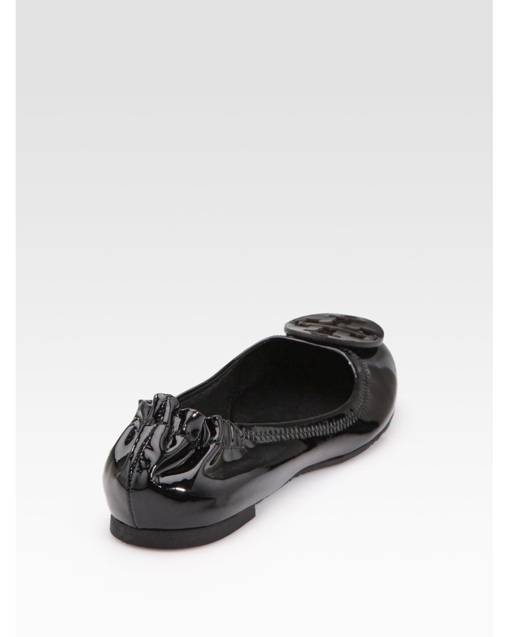 Tory Burch Reva Patent Leather Ballet Flats in Black | Lyst