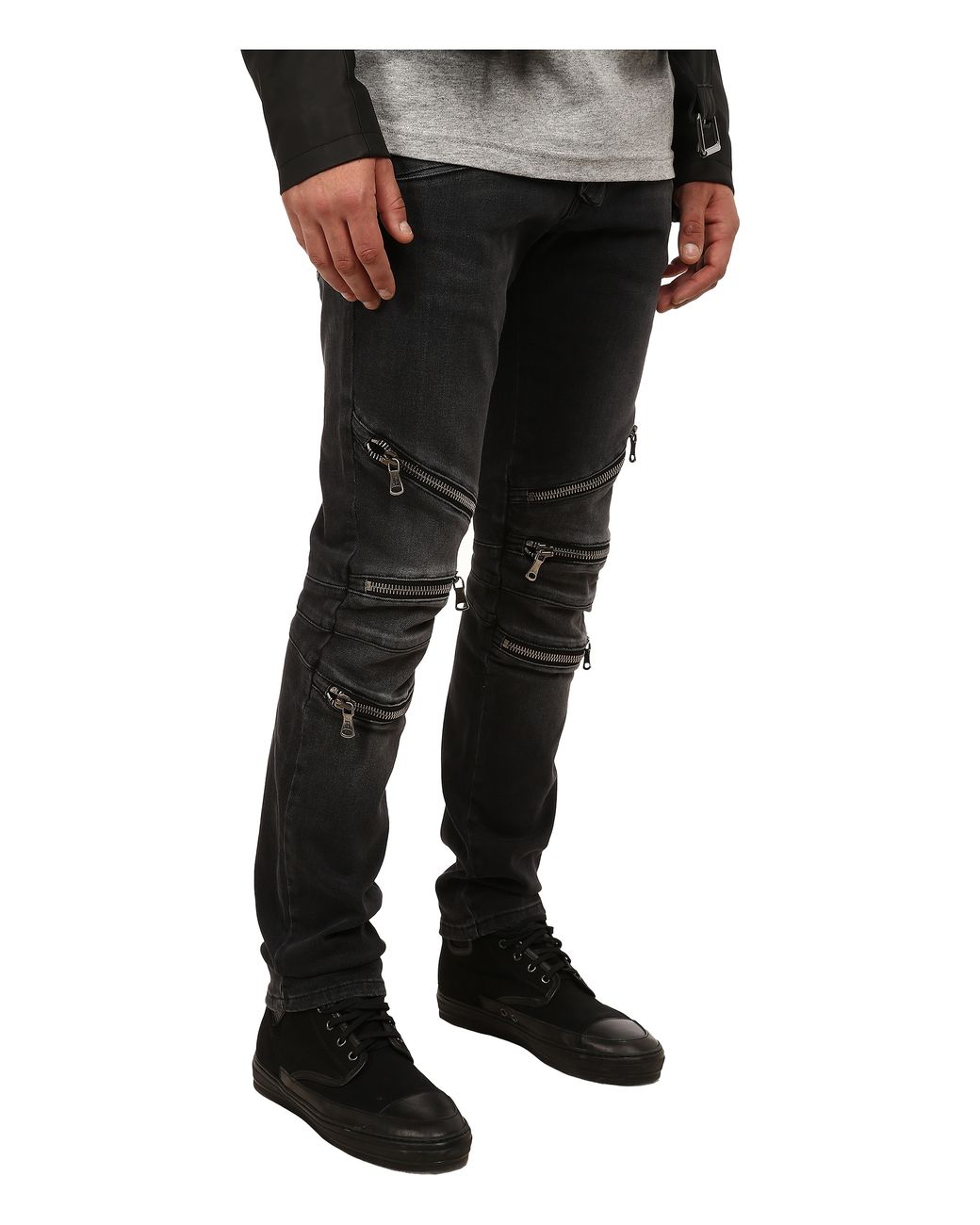 Balmain Zipper Jeans in Black for Men | Lyst