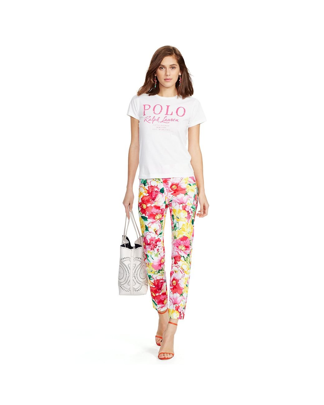 Polo Ralph Lauren Floral-print Skinny Pant in Pink