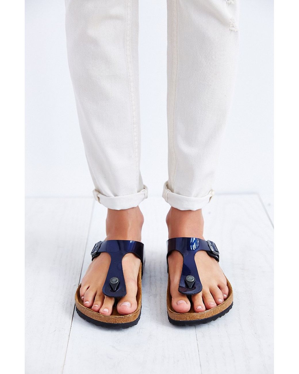 Birkenstock Gizeh Thong Sandal in Blue | Lyst